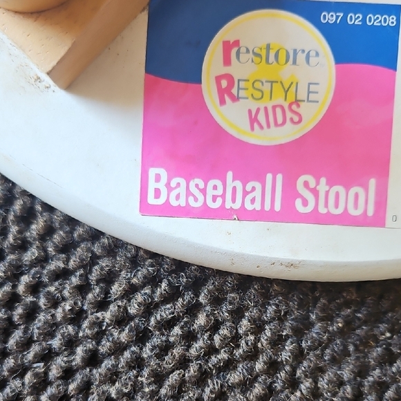 Baseball Themed Stool - Picture 3 of 3